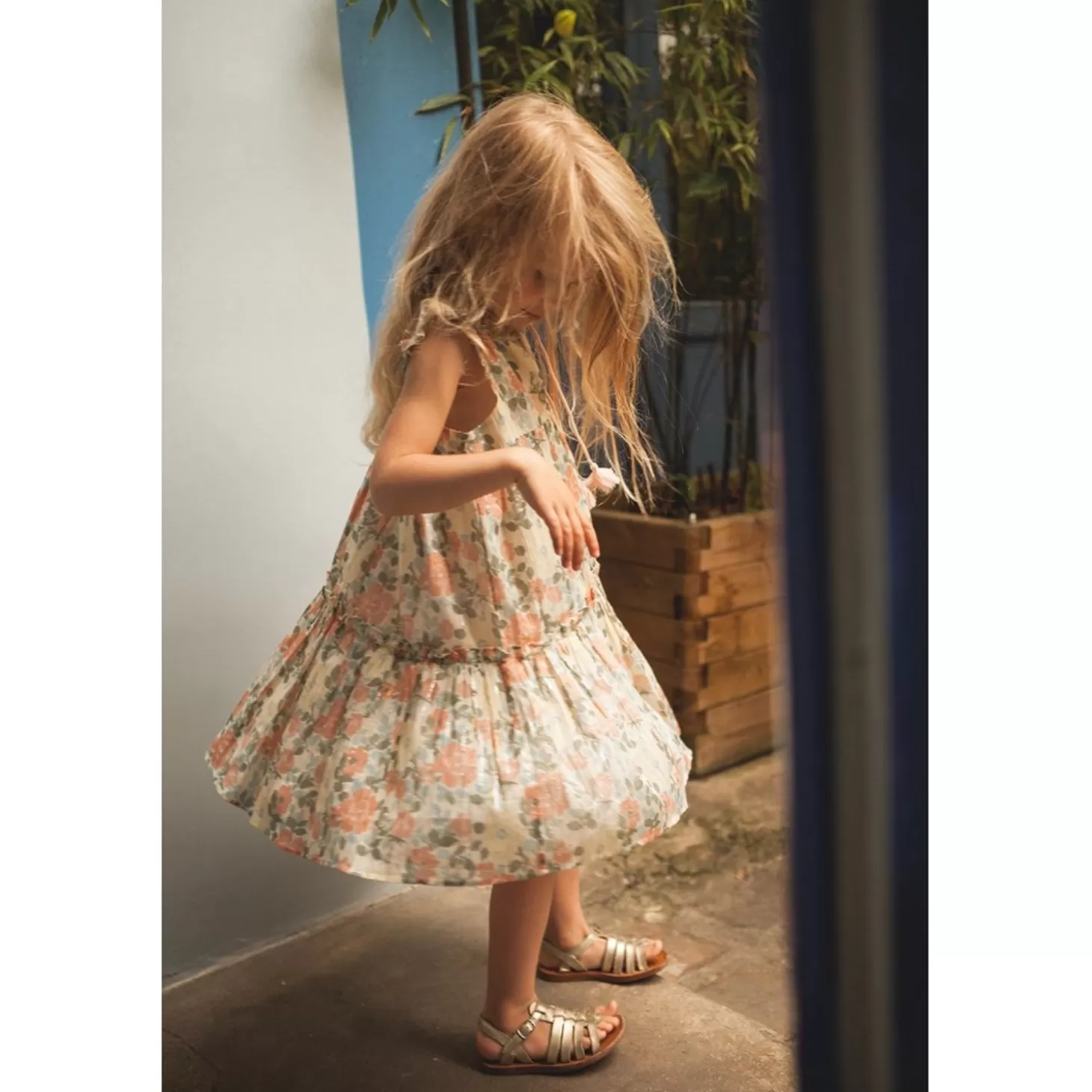 LOUIS LOUISE Dress Goa Stripe Lurex Vintage Flower New